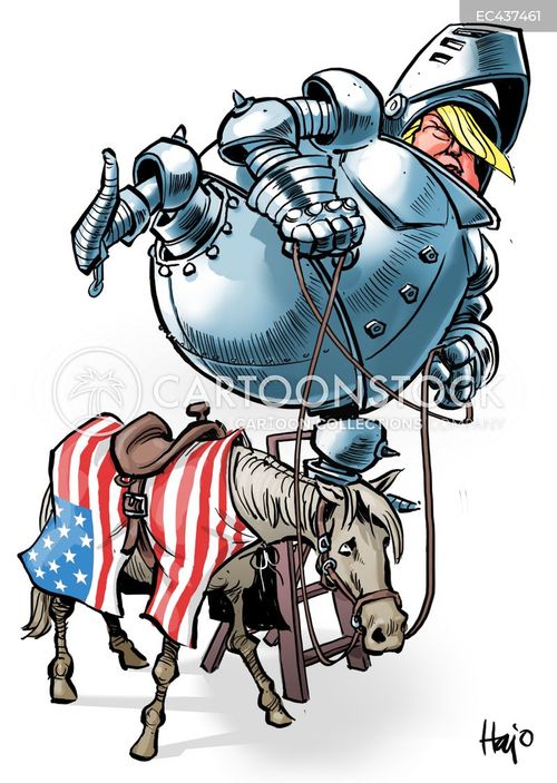 Trump Riding A Tank Presidential Vehicle Cartoons and Comics - funny pictures from CartoonStock