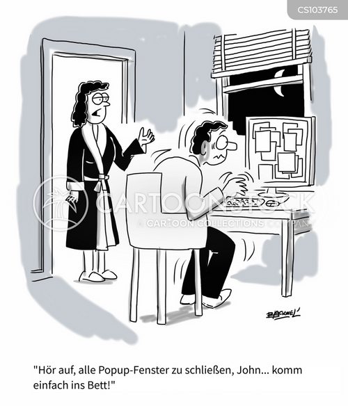 Cartoons und Karikaturen mit Popup
