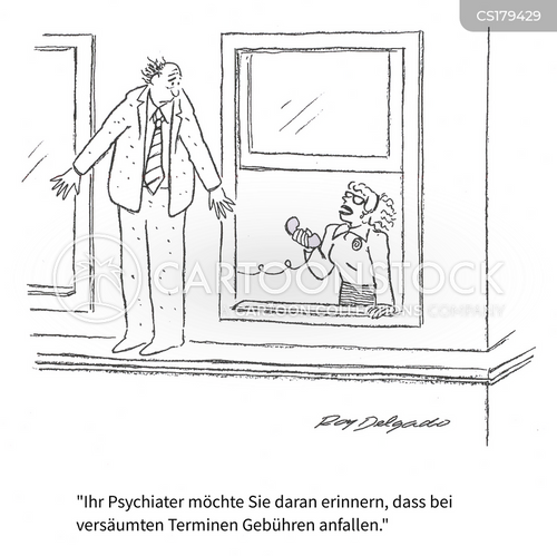 Cartoons und Karikaturen mit Psychiatrischer Termin