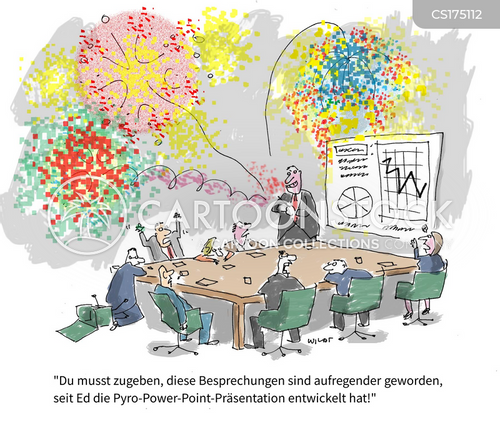 Cartoons und Karikaturen mit Feuerwerk-display