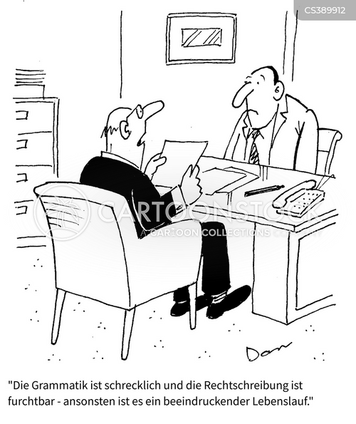 Cartoons und Karikaturen mit Rechtschreibungen