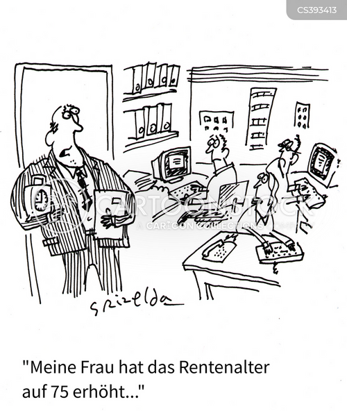 Cartoons und Karikaturen mit Rentenalter