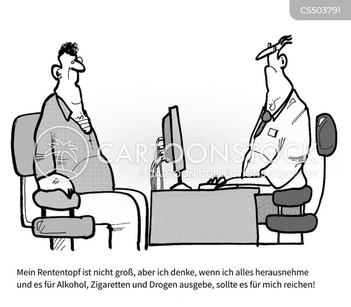 Cartoons und Karikaturen mit Rente
