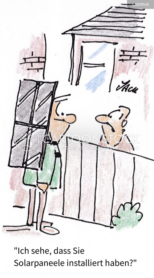 Cartoons und Karikaturen mit Photovoltaik-module