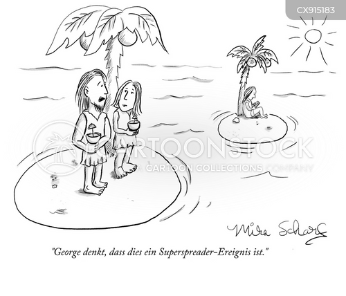 Cartoons und Karikaturen mit Super-spreader