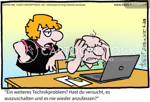 Computerangst Cartoons und Karikaturen mit Sarkastischer Humor