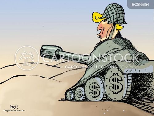 Trump Riding A Tank Dollar Wheels Cartoons and Comics - funny pictures from CartoonStock