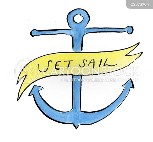 bon voyage cartoon with anchor and the caption Set sail by Rosie Brooks