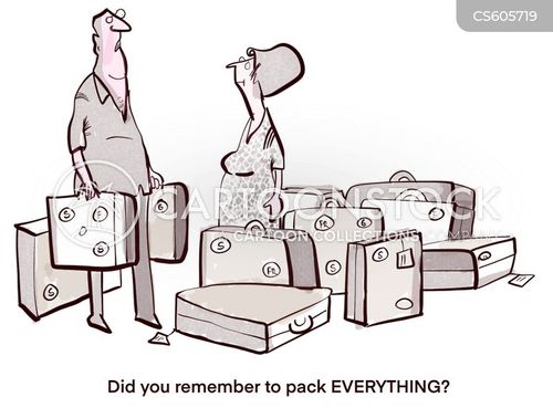 travel cartoon with traveling and the caption Did you remember to pack everything? by Fran