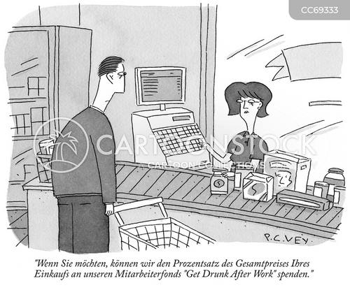 Cartoons und Karikaturen mit Trinkgeldgläser