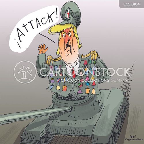 Trump Riding A Tank Tank Commander Cartoons and Comics - funny pictures from CartoonStock