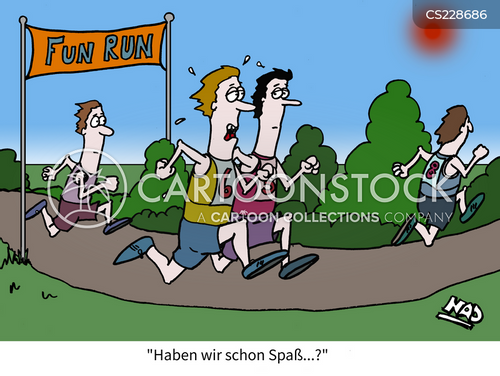 Cartoons und Karikaturen mit Laufen Zum Spaß