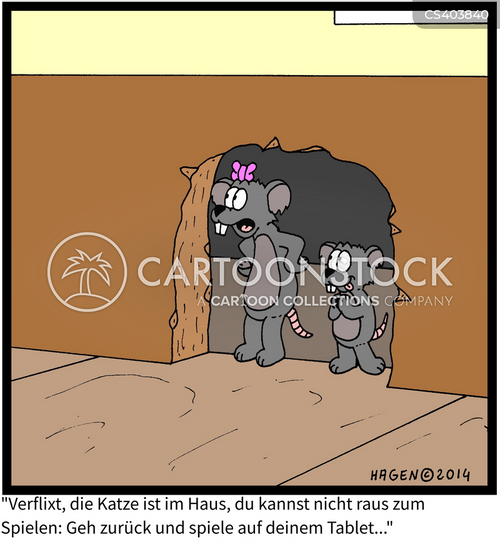 Cartoons und Karikaturen mit Computer-tablets