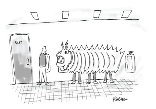 People in a Chinese dragon use a urinal.