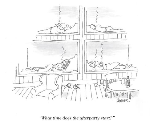 "What time does the afterparty start?"