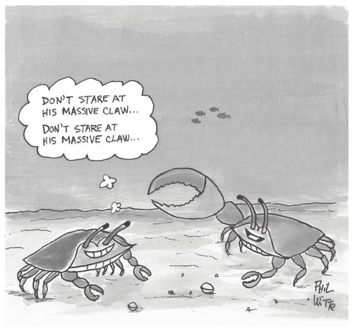 "Don't stare at his massive claw... Don't stare at his massive claw...