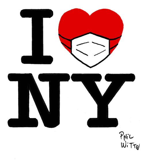 I love NY with surgical mask