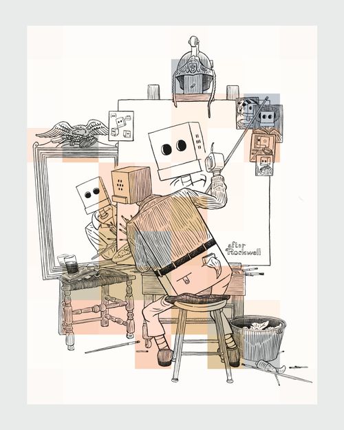 Bot Art: After Norman Rockwell