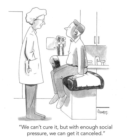 "We can't cure it, but with enough social pressure, we can get it canceled."
