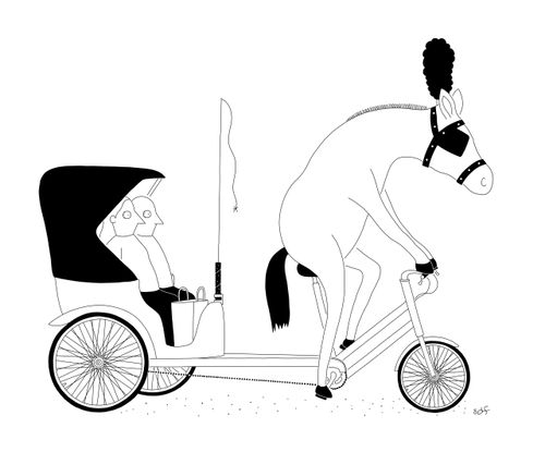 Pedalling Horse Carriage