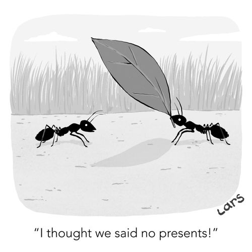 "I thought we said no presents!"