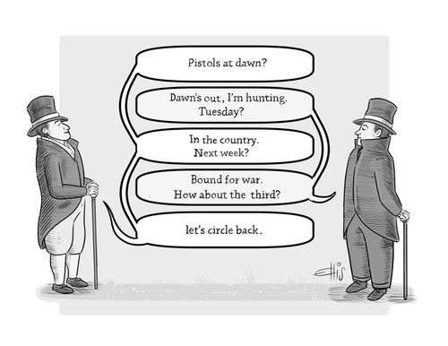 "Pistols at dawn?"