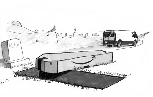 A coffin is carelessly delivered