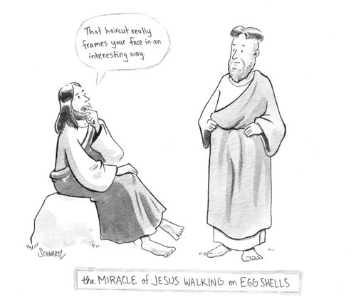 The miracle of Jesus walking on eggshells
