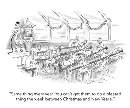 "Same thing every year. You can't get them to do a blessed thing the week between Christmas and New Year's."