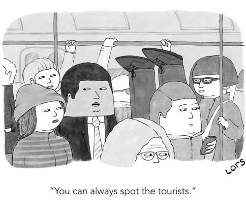"You can always spot the tourists."