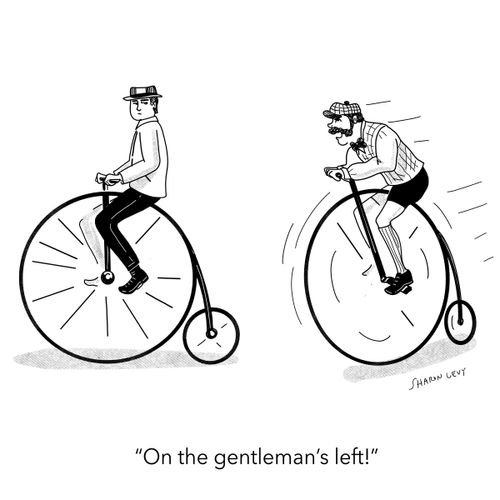 "On the gentleman's left!"