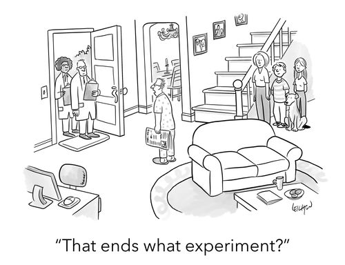 "That ends what experiment?"