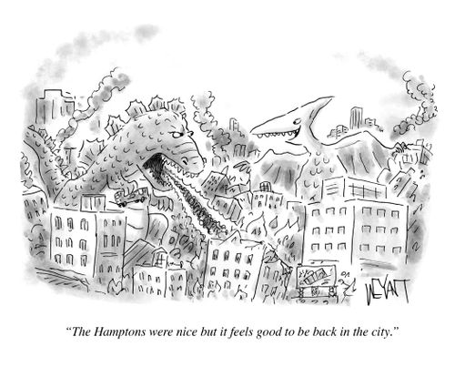 "The Hamptons were nice but it feels good to be back in the city."