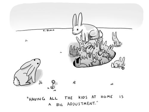 "Having all the kids at home is a big adjustment."