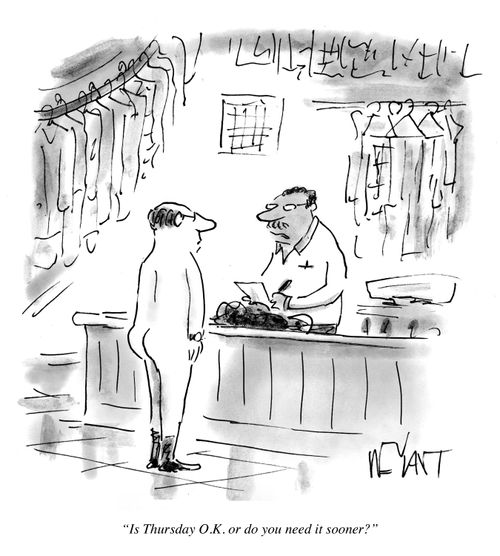 "Is Thursday O.K. or do you need it sooner?"