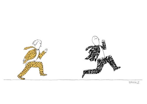 Leopard print chasing zebra print