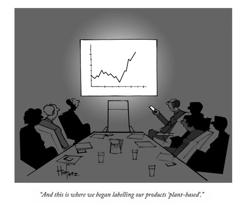 "And this is where we began labelling our products 'plant-based'."
