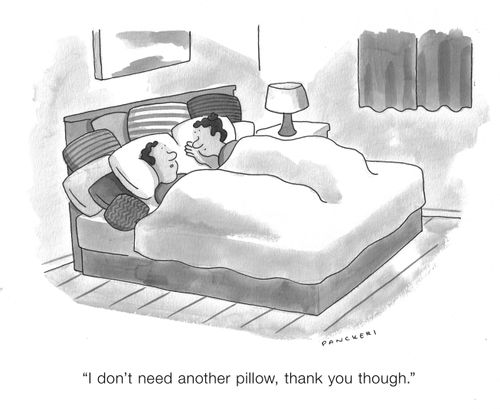 "I don't need another pillow, thank you though."