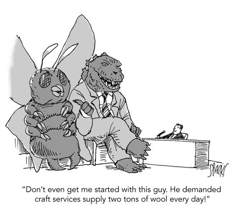  "Don't even get me started with this guy. He demanded craft services supply tw tons of wool every day!"