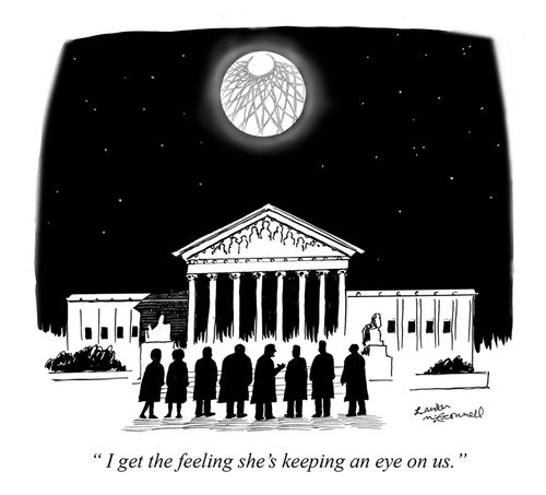 "I get the feeling she's keeping an eye on us."