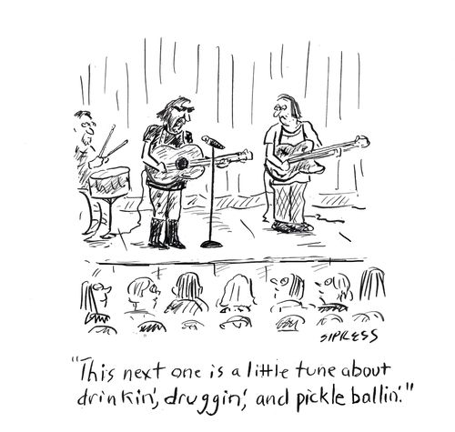 "This next one is a little tune about drinkin', druggin', and pickle ballin'."
