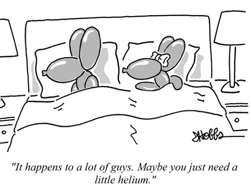 "It happens to a lot of guys. Maybe you just need a little helium."
