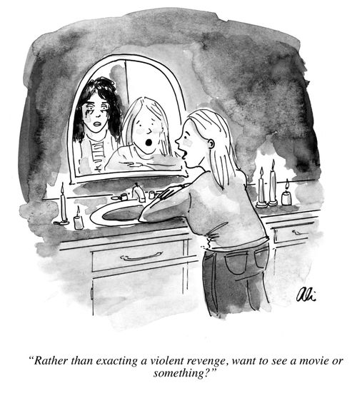 "Rather than exacting a violent revenge, want to see a movie or something?"