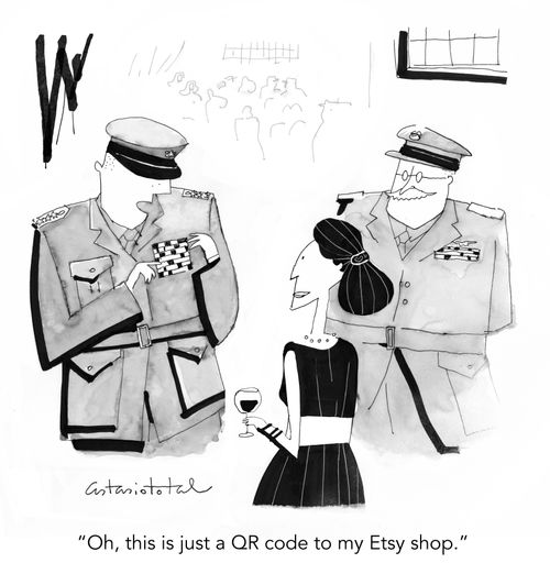 "Oh, this is just a QR code to my Etsy shop."