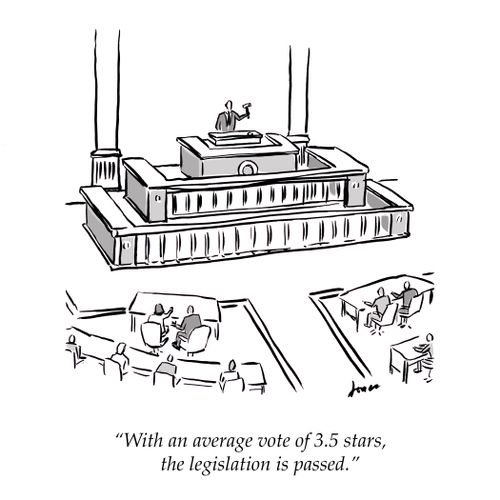 "With an average vote of 3.5 stars, the legislation is passed."
