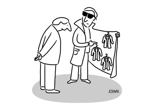 A Backstreet Dealer Selling Tiny Jackets