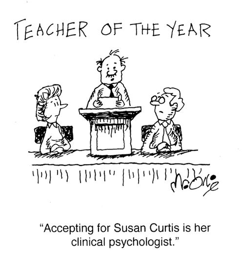 Teacher of the Year: "Accepting for Susan Curtis is her clinical psychologist."