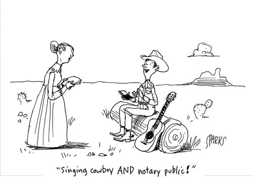 "Singing cowboy AND notary public"