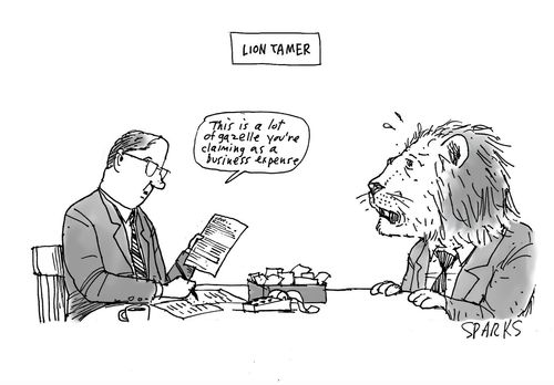 "This is a lot of gazelle you're claiming as a business expense."