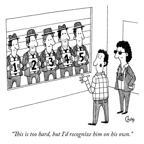 "This is too hard, but I'd recognize him on his own."